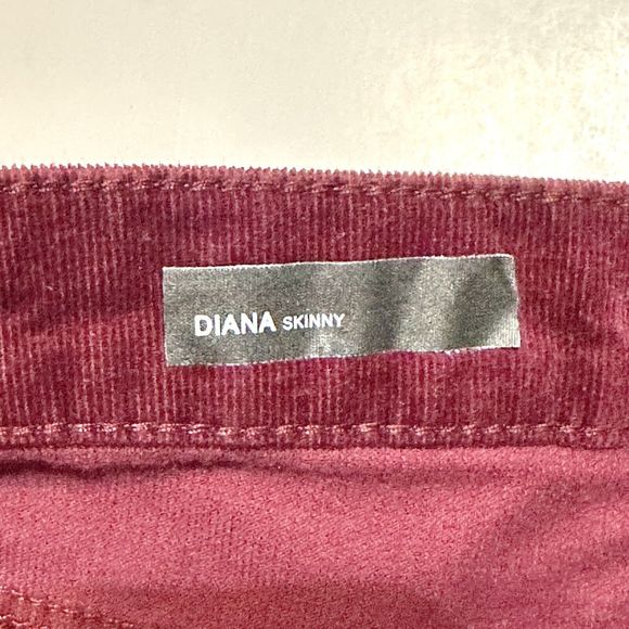 KUT FROM THE KLOTH pants women Size 12 Diana Skinny Corduroy Jeans  burgundy red - Picture 8 of 16